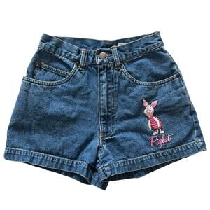 Vintage Disney Piglet High-Waisted Denim Shorts - Size 3 Juniors